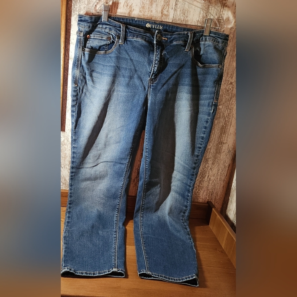 STYLUS Women's Classic Blue Skinny Ankle Jeans 18W